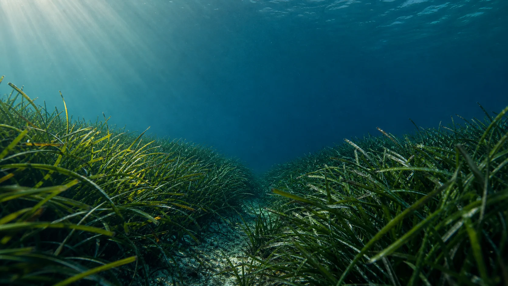 Corridoio naturale in una prateria di Posidonia oceanica